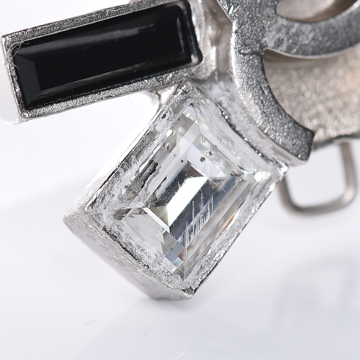 Chanel Baguette Crystal CC Double Brooch Black 6 of 8