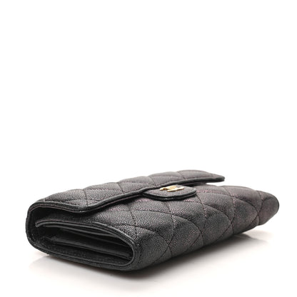 Chanel Iridescent Caviar Quilted Medium Flap Wallet Black 4 of 6