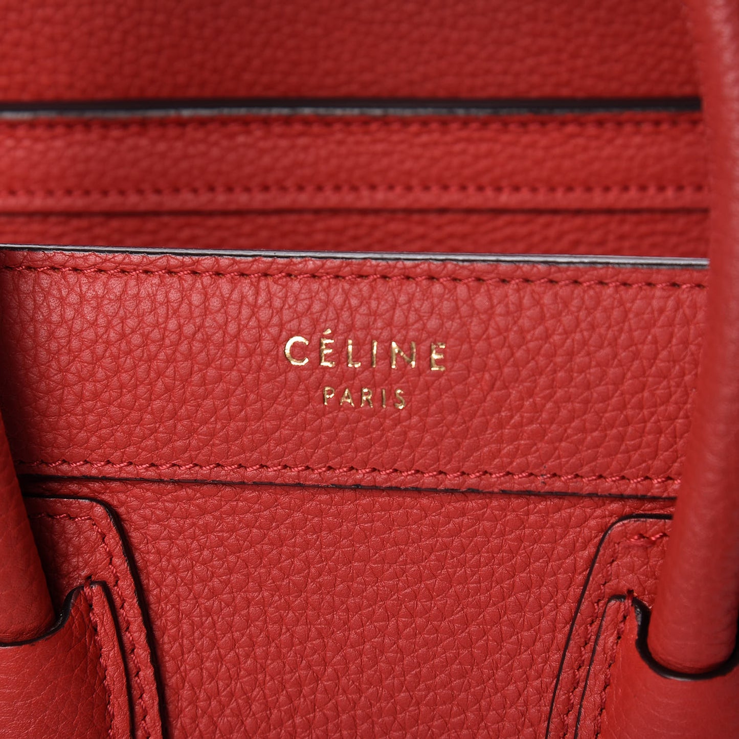 Drummed Calfskin Nano Luggage Red