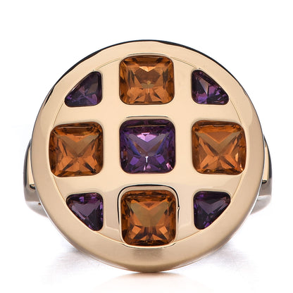 Cartier 18K Yellow Gold Citrine Amethyst Pasha de Ring 53 6.25 1 of 6