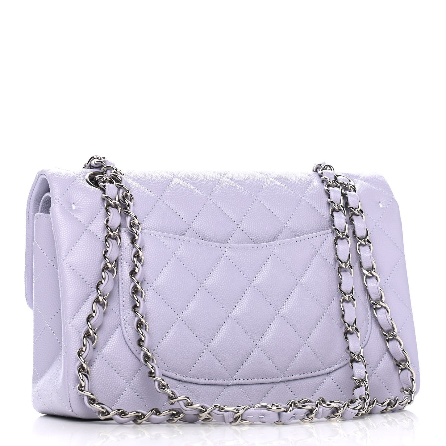 Caviar Quilted Small Double Flap Light Purple