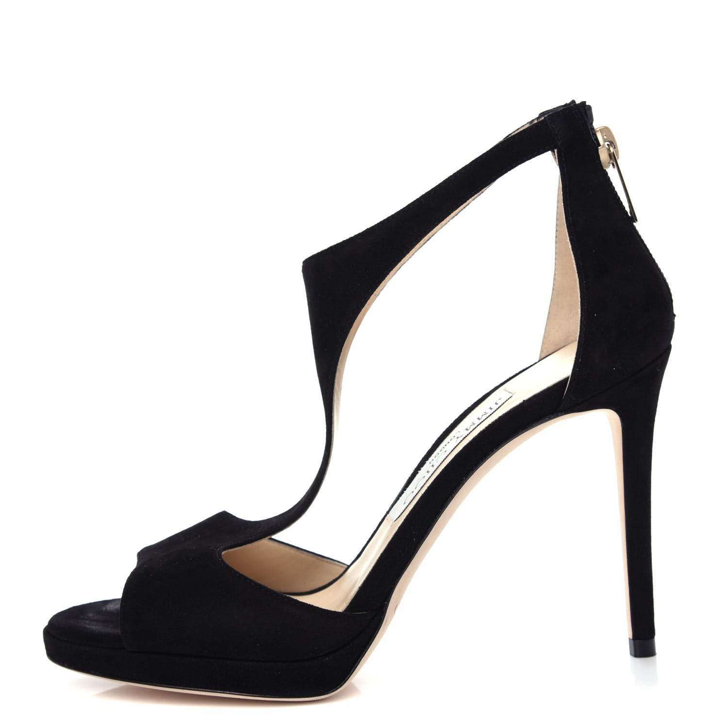 Jimmy Choo Suede Lana 100 Sandals 36.5 Black 1 of 10