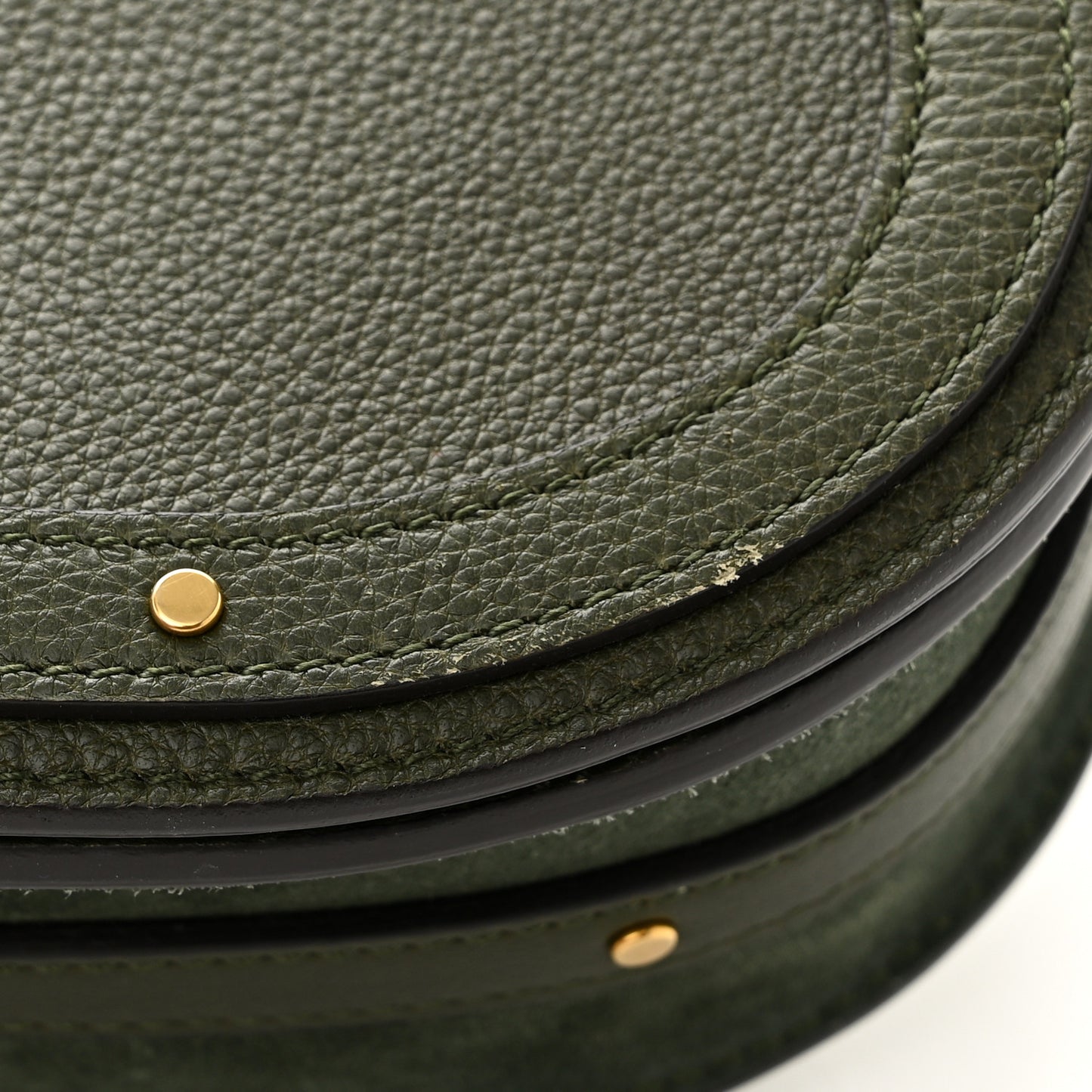 Calfskin Suede Small Nile Bracelet Bag Forest Green