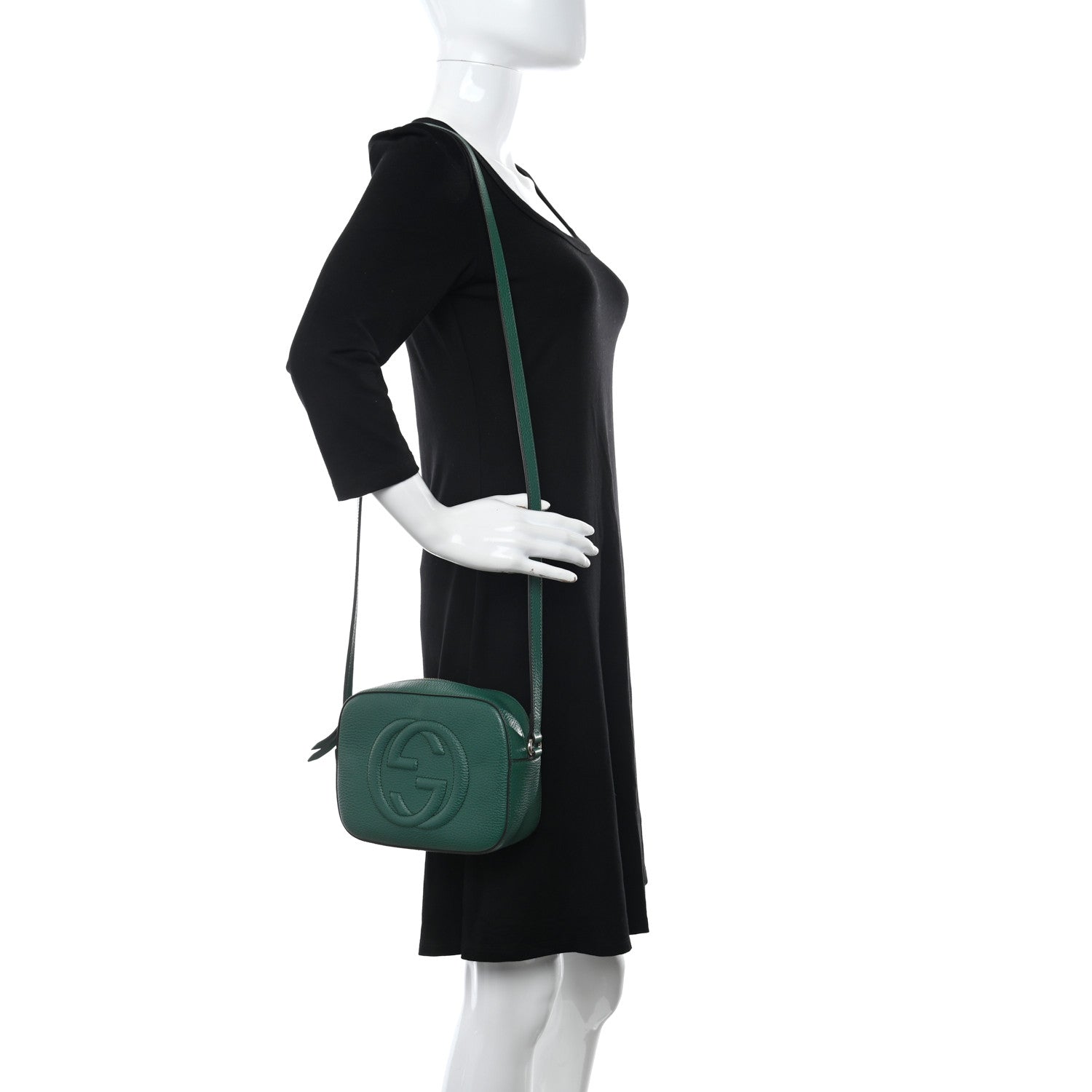 Gucci Pebbled Calfskin Small Soho Disco Bag Emerald Green 2 of 11