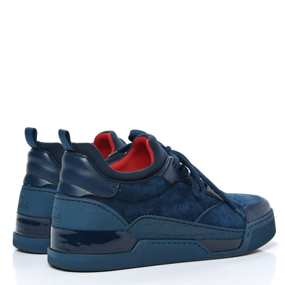 Christian Louboutin Calfskin Neoprene Veau Velours Mens Aurelien Flat Sneakers 42 Quartz 4 of 7