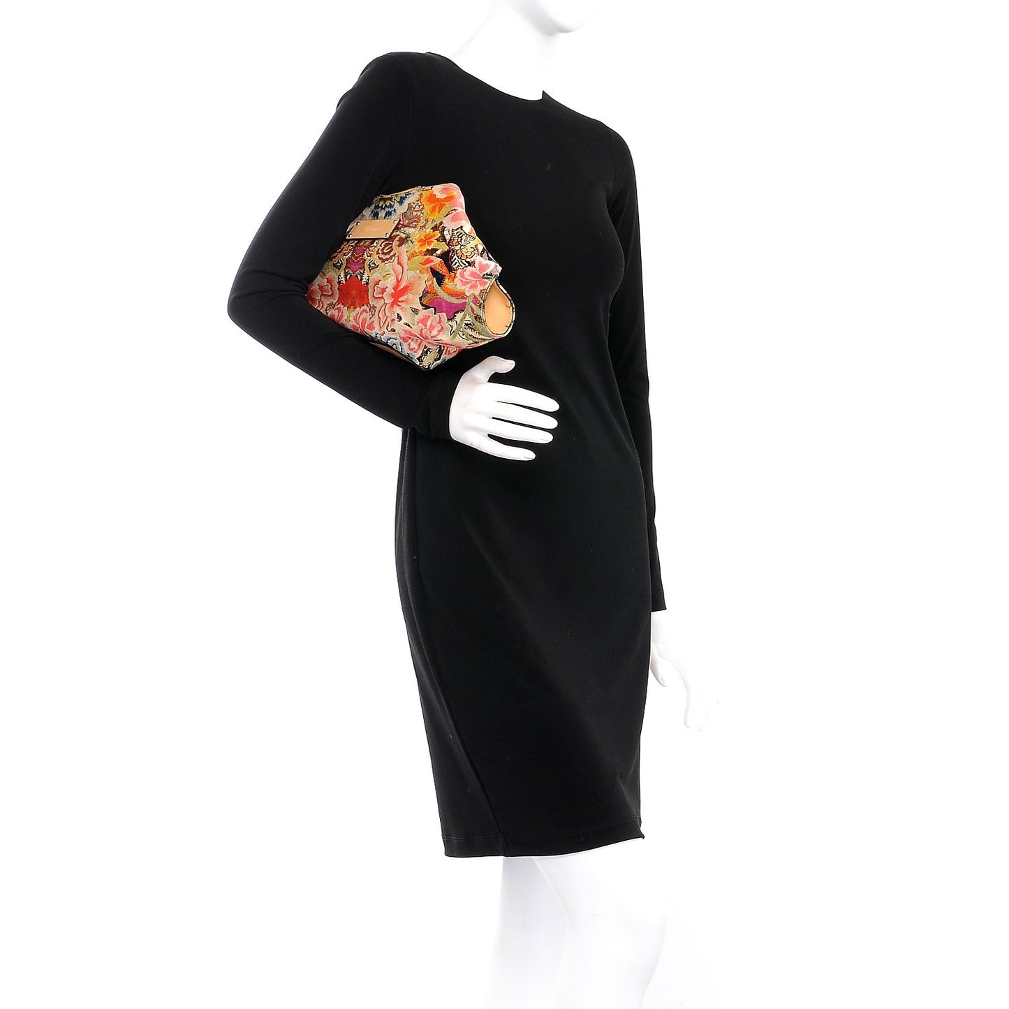 Silk Floral Print De Manta Clutch Red