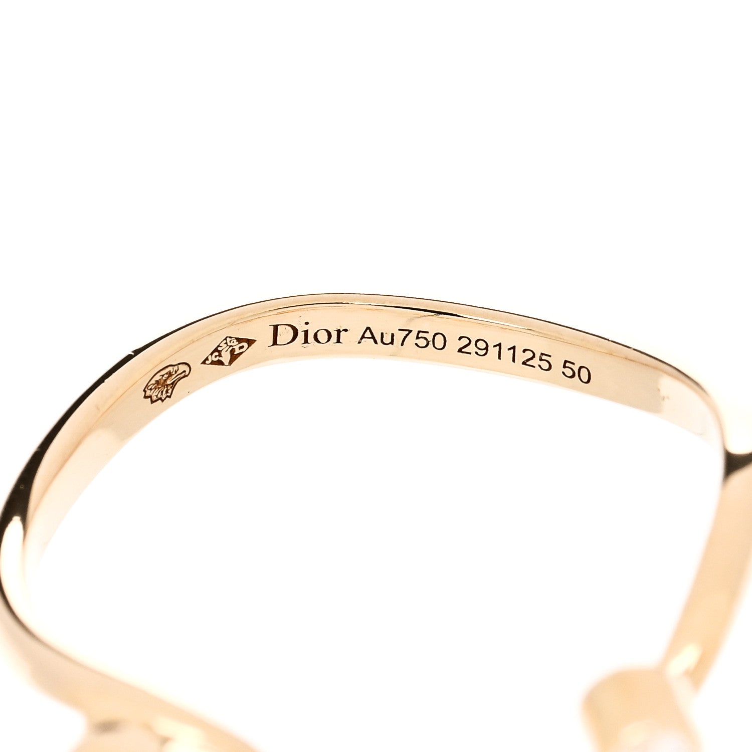 Christian Dior 18K Yellow Gold Diamond Oui Ring 50 5.25 4 of 5
