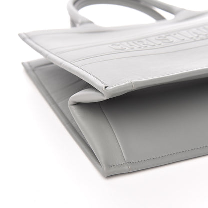 Christian Dior Calfskin Embossed Medium Book Tote Grey Stone 8 of 13