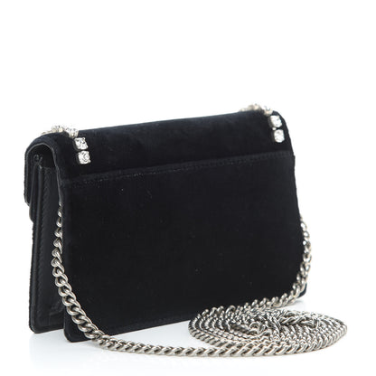 Gucci Velvet Crystal Super Mini Dionysus Shoulder Bag Black 3 of 15