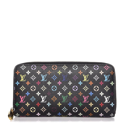 Louis Vuitton Monogram Multicolor Zippy Wallet Black Violet 1 of 7