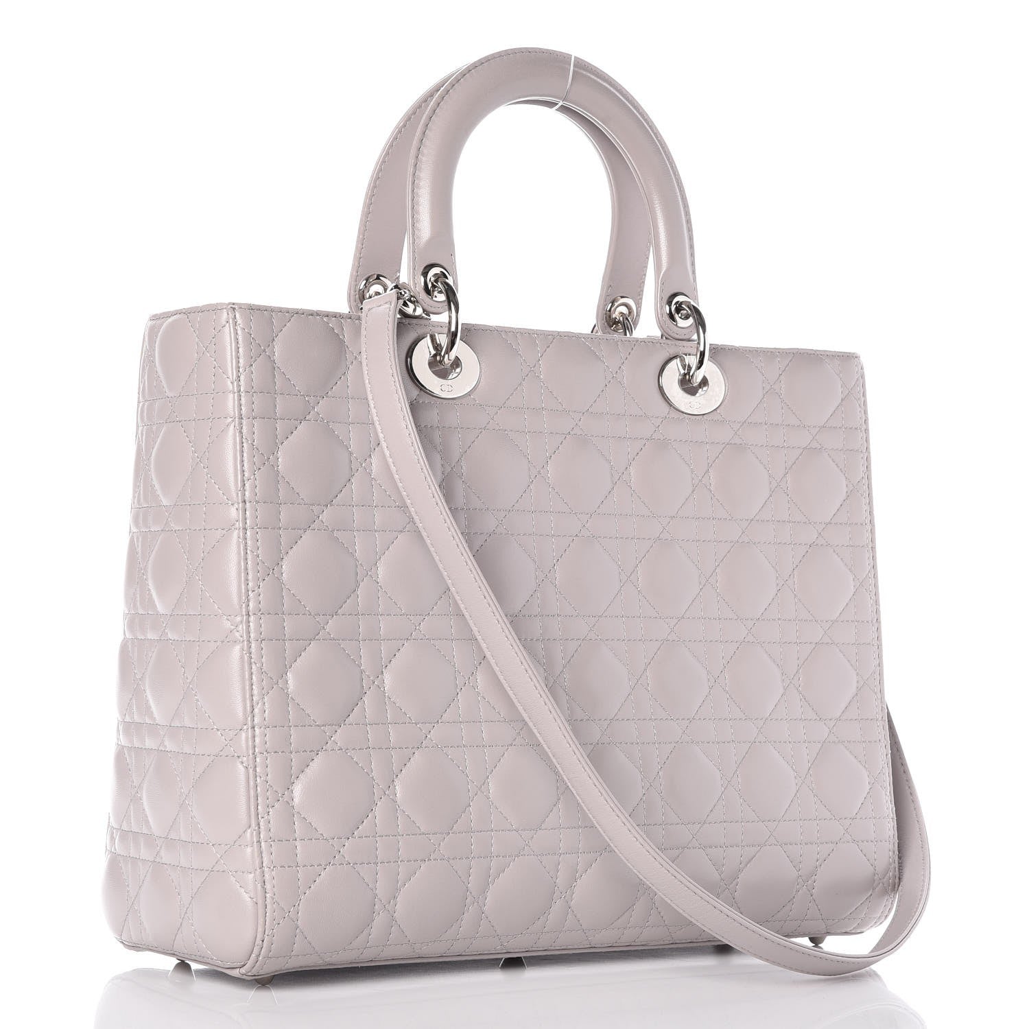 Christian Dior Lambskin Cannage Large Lady Dior Light Grey 4 of 9