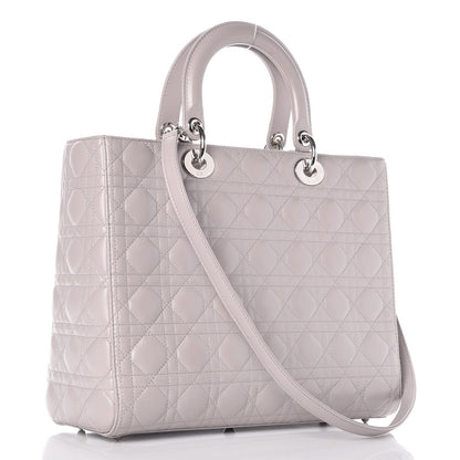 Christian Dior Lambskin Cannage Large Lady Dior Light Grey 4 of 9