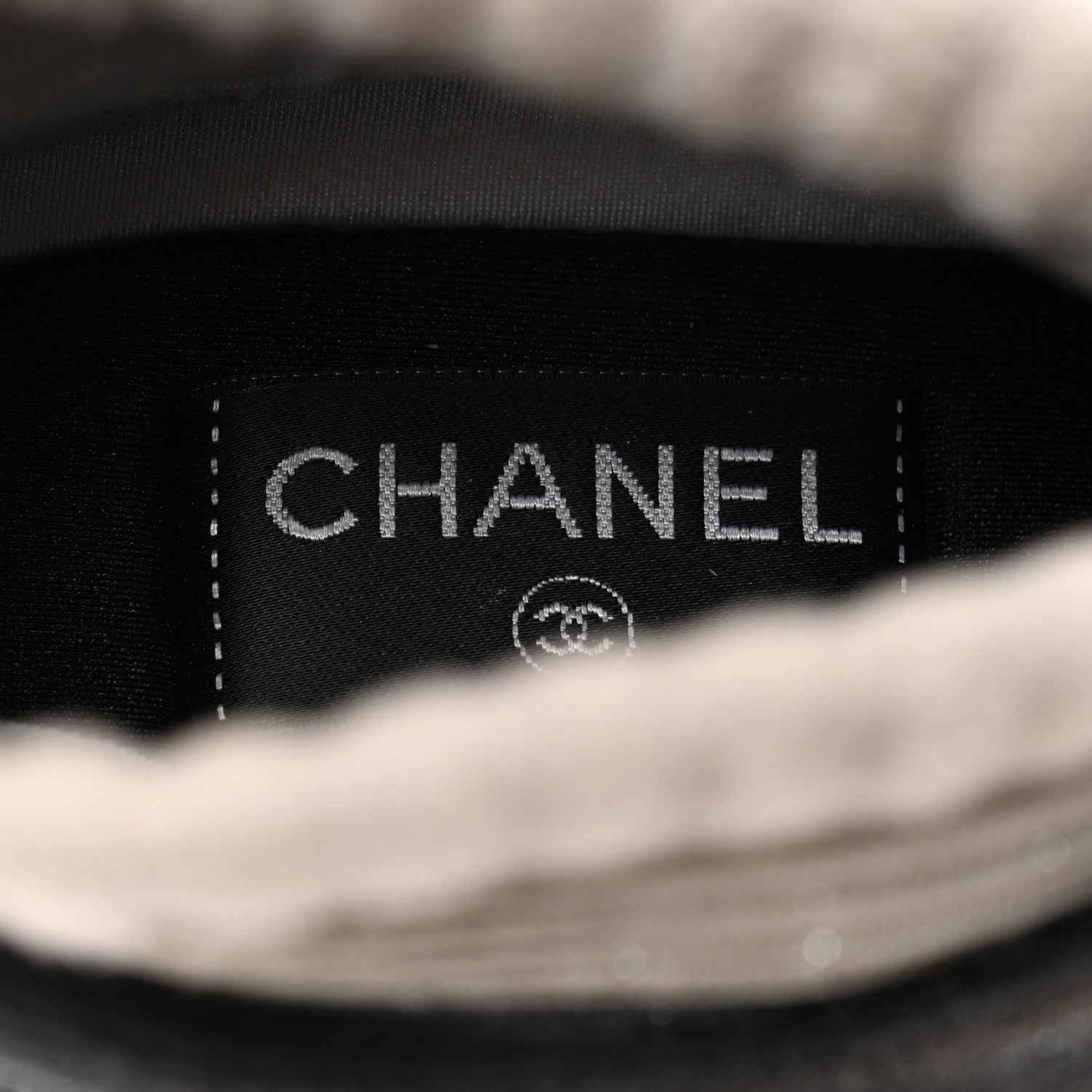 Chanel Glitter Stretch Fabric CC Sneakers 39 Grey Black 6 of 10