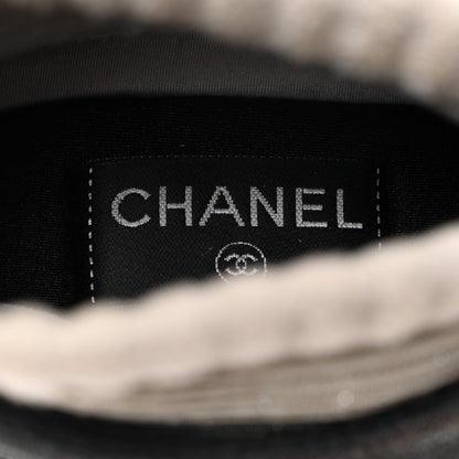 Chanel Glitter Stretch Fabric CC Sneakers 39 Grey Black 6 of 10