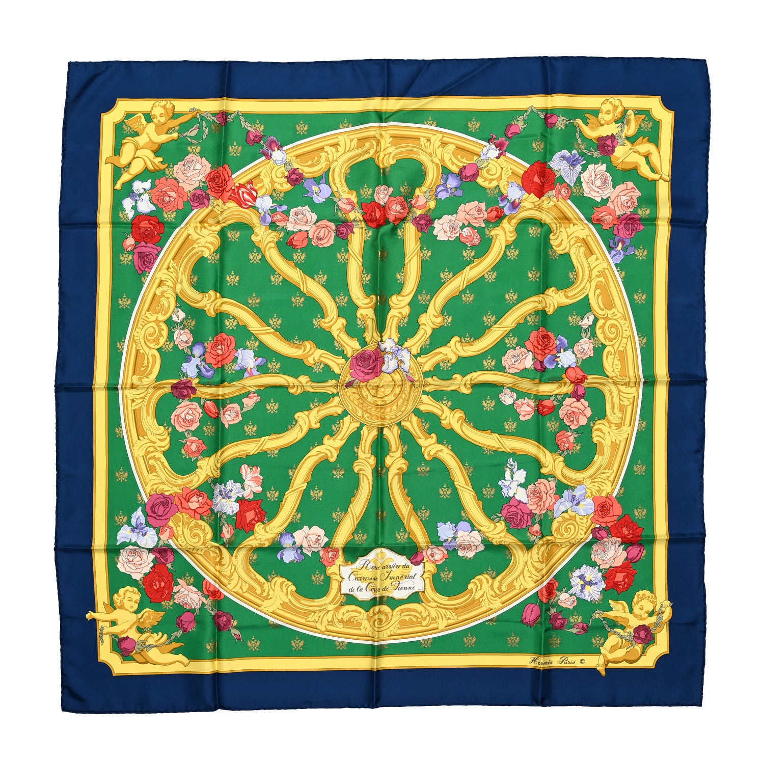 Hermes Silk Roue Arriere du Carosse Imperial de la Couer de Vienne Scarf 90 1 of 4