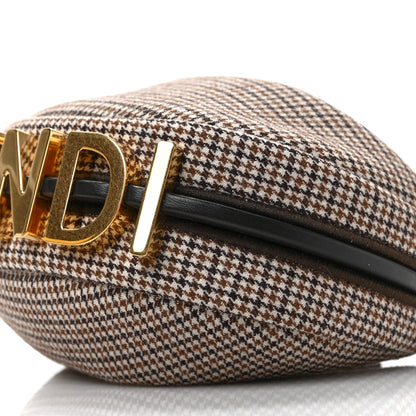 Fendi Wool Nappa Micro Houndstooth Nano Fendigraphy Hobo Charm Beige Moro 8 of 8