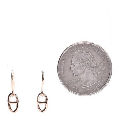 Hermes 18K Rose Gold Ronde Chaine d'Ancre Drop Earrings 2 of 4