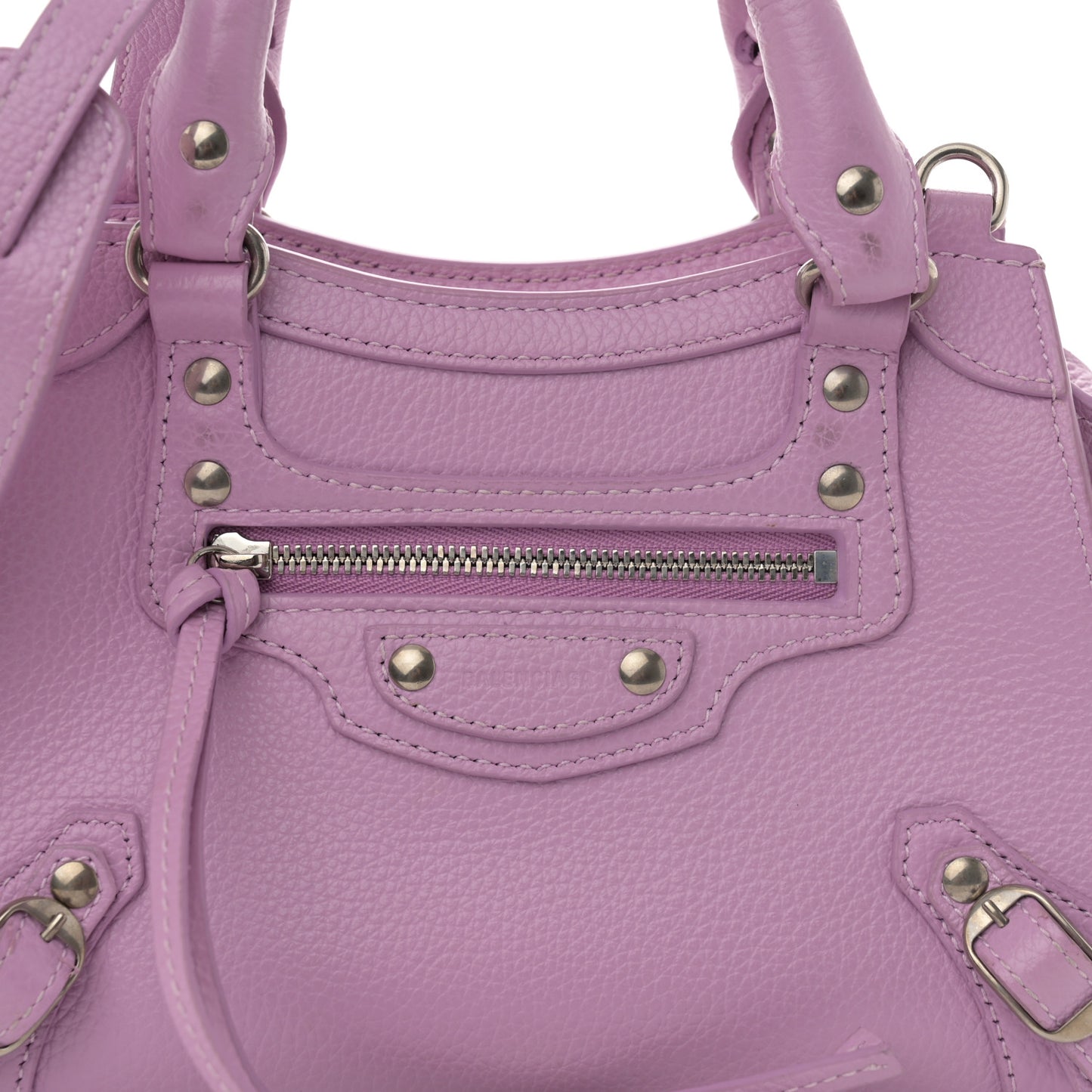 Grained Calfskin Neo Classic Silver Hardware Mini City Lilac