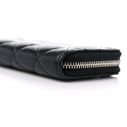 Chanel Lambskin Quilted Zip Coin Purse Black 9 of 10