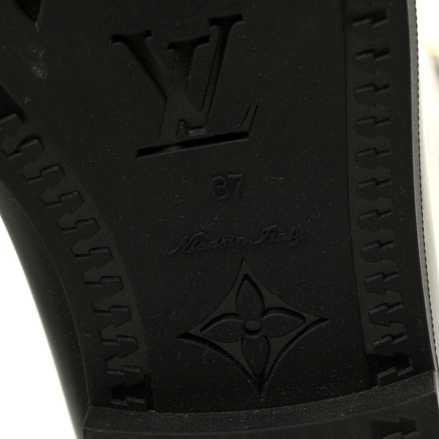 Louis Vuitton Rubber Embossed Monogram Drops High Rain Boots 37 Black 9 of 17