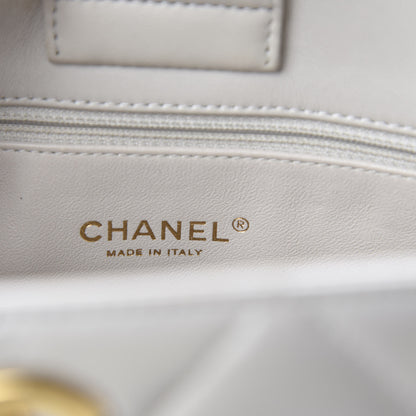 Chanel Lambskin Quilted Shoulder Bag Grey 11 of 13