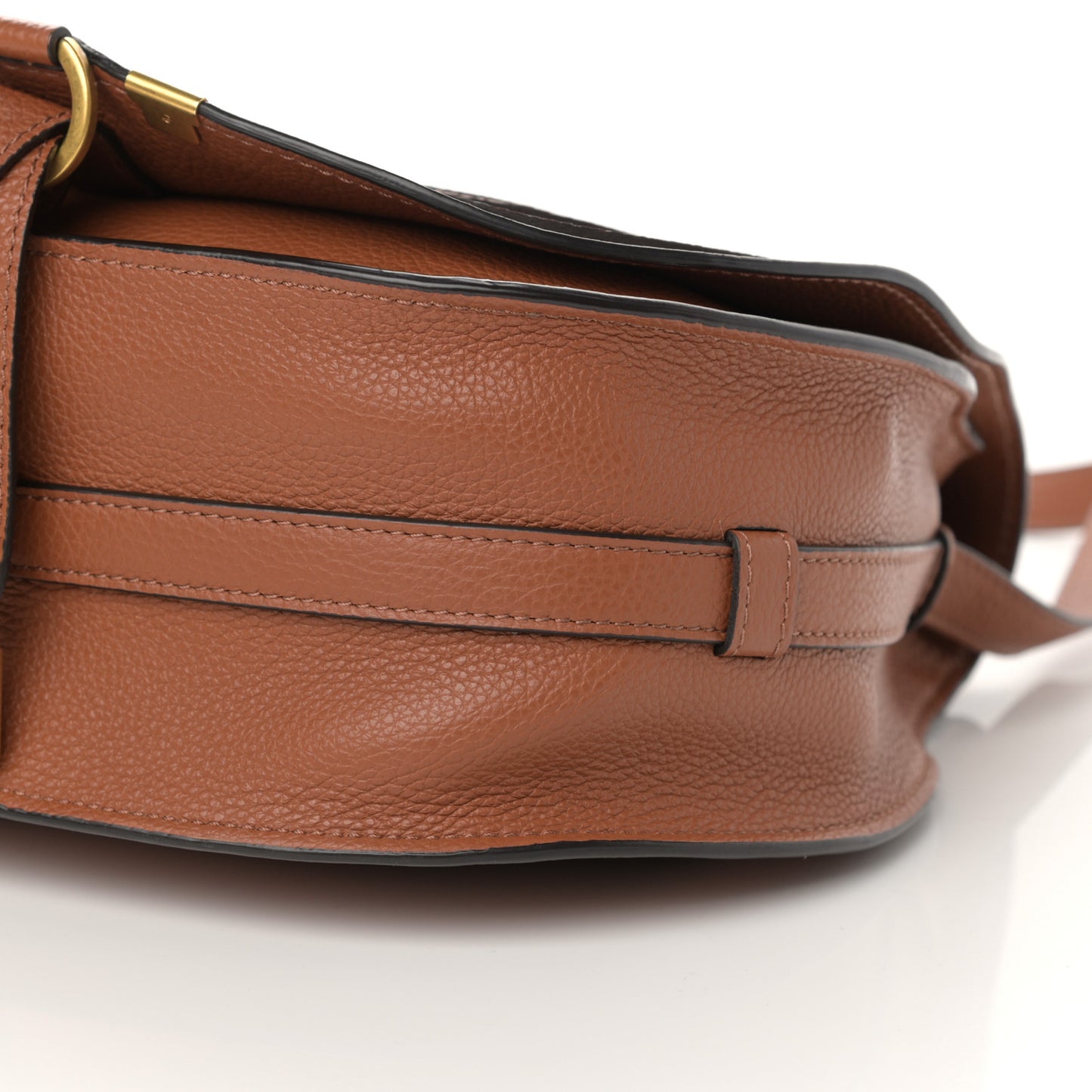 Calfskin Medium Marcie Round Crossbody Bag Tan