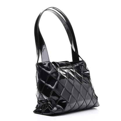 Chanel Patent Diamond Stitched Shoulder Bag Black 3 of 11