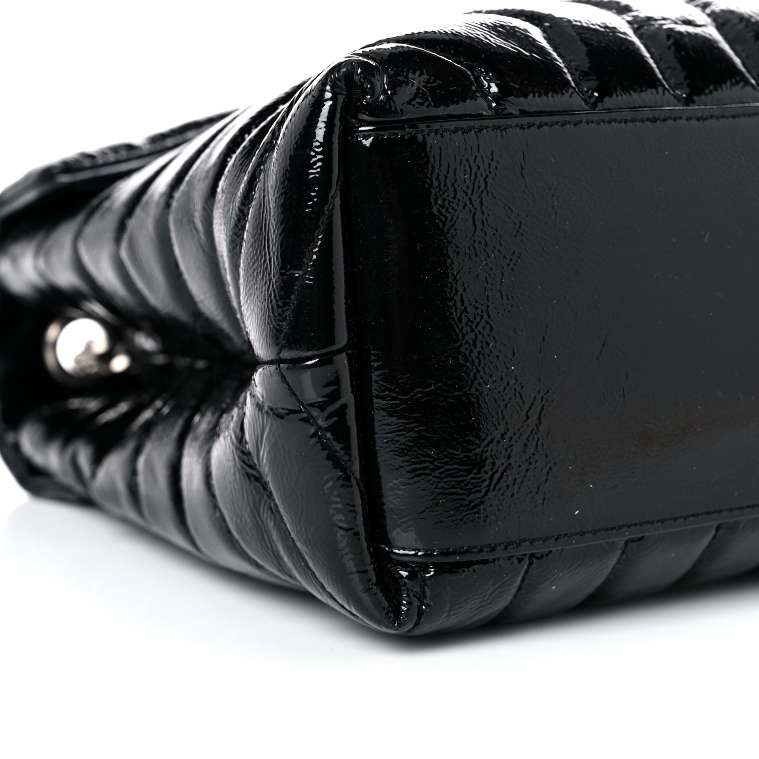 Saint Laurent Patent Y Quilted Monogram Medium Loulou Chain Satchel Black 9 of 17