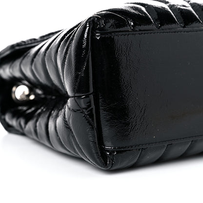 Saint Laurent Patent Y Quilted Monogram Medium Loulou Chain Satchel Black 9 of 17