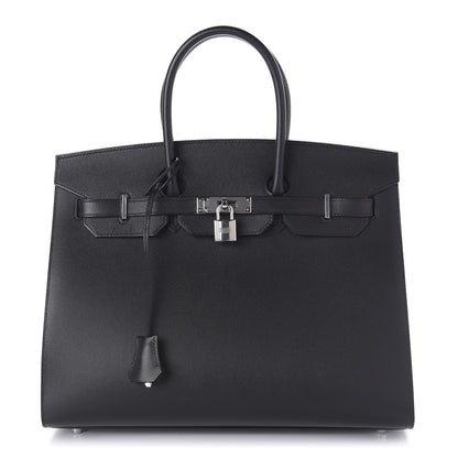 Hermes Madame Calfskin Birkin Sellier 35 Black 1 of 11