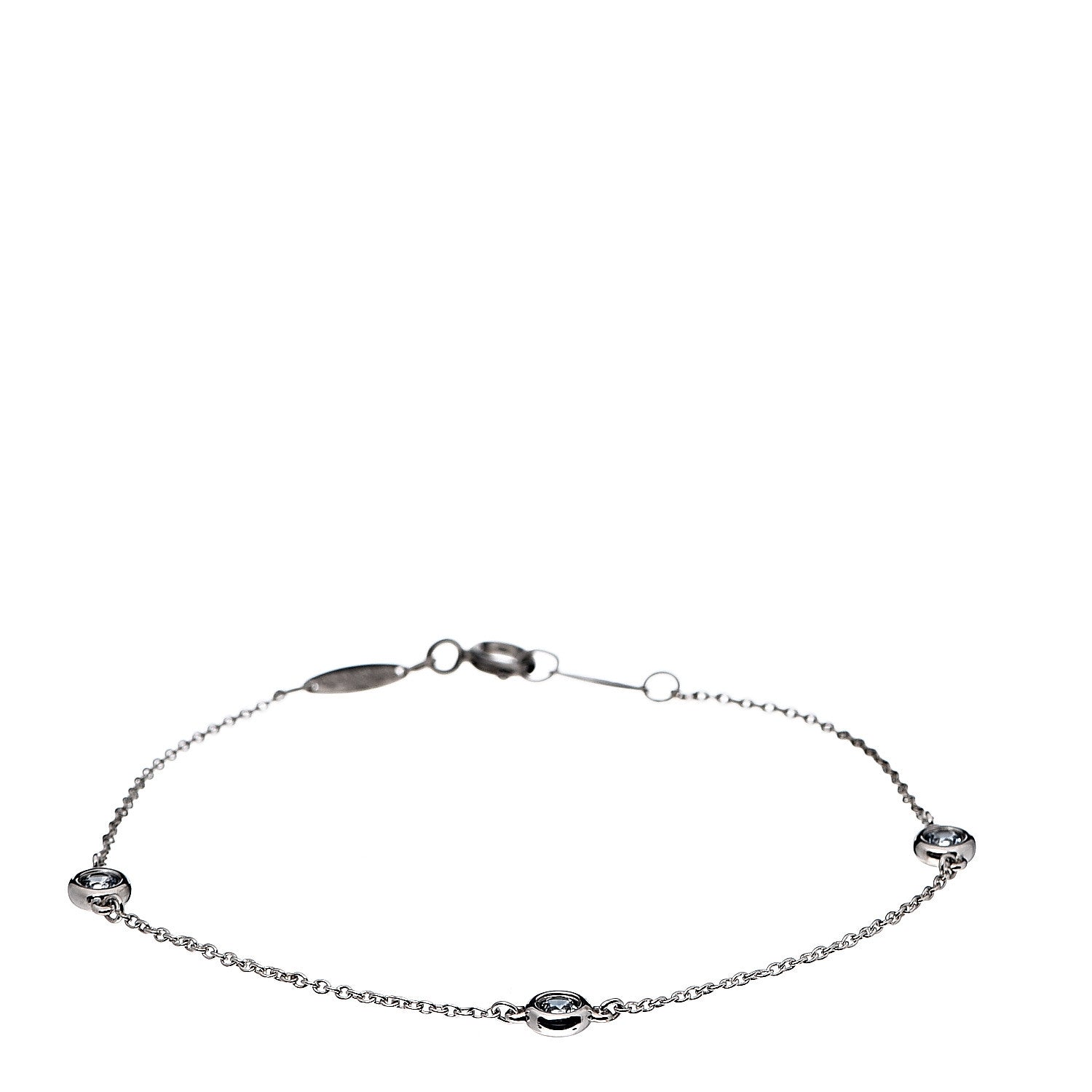 Tiffany Sterling Silver Aquamarine Elsa Peretti Color By The Yard 3 Station Bracelet 1 of 6