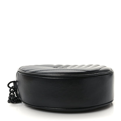 Saint Laurent Calfskin Matelasse Chevron Round Vinyle Camera Bag Black 4 of 9