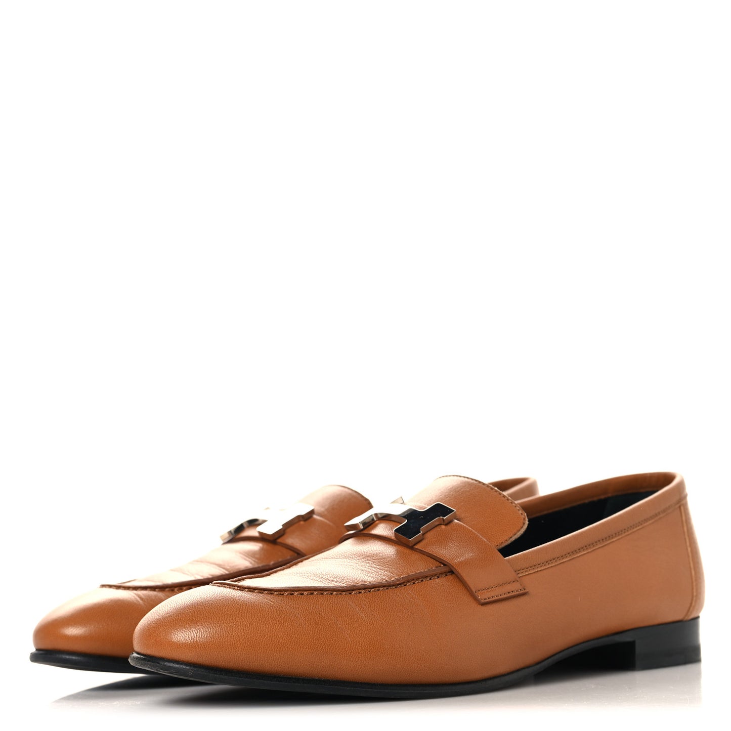 Goatskin Womens Paris Loafers 38.5 Beige Dore