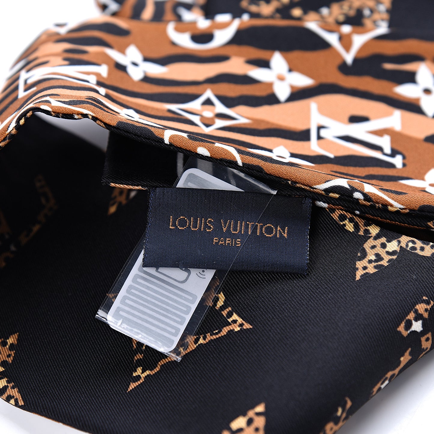 Silk Monogram Giant Jungle Bandeau Black