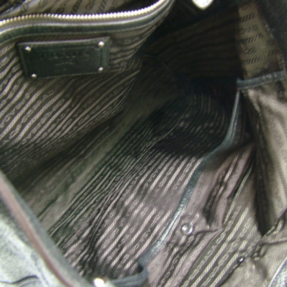 Prada Cervo Shine Metallic Vitadino Tote Grey 9 of 10