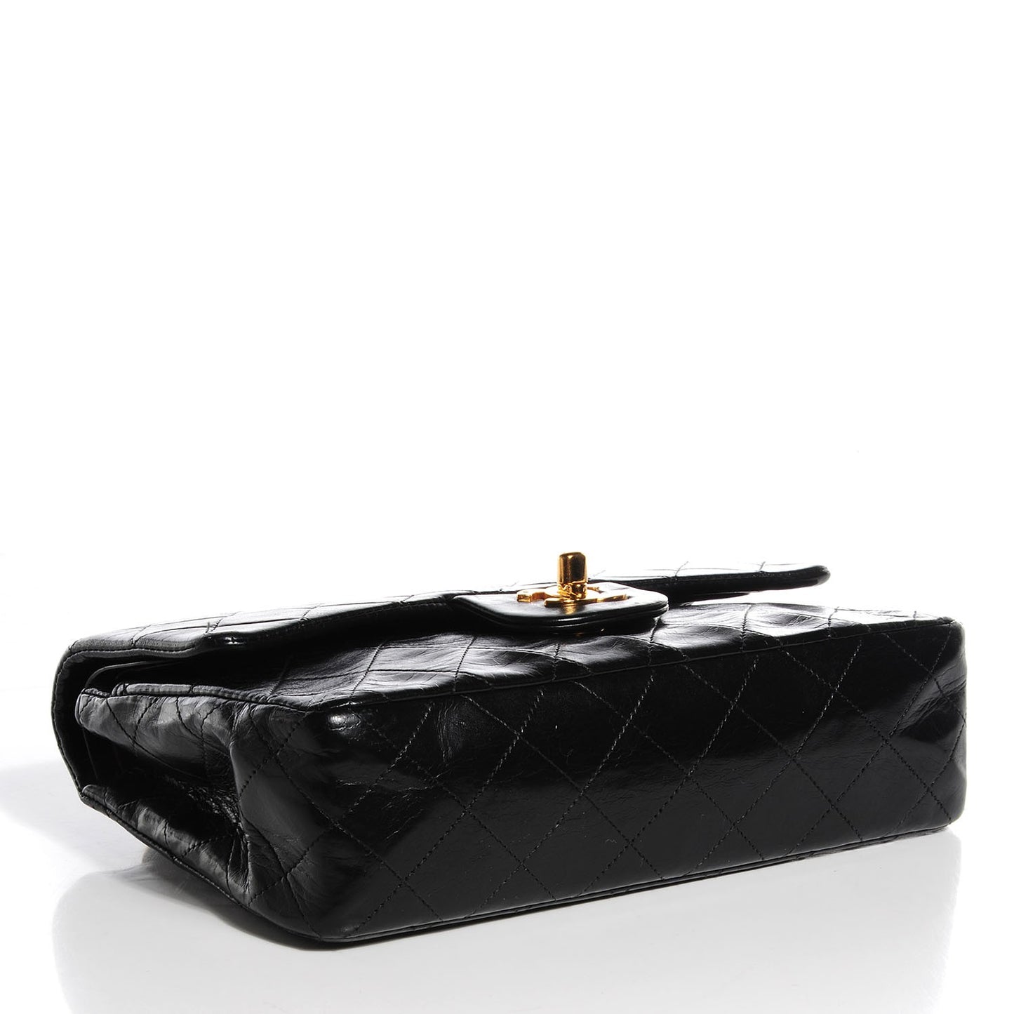 Lambskin Quilted Small Double Flap Black