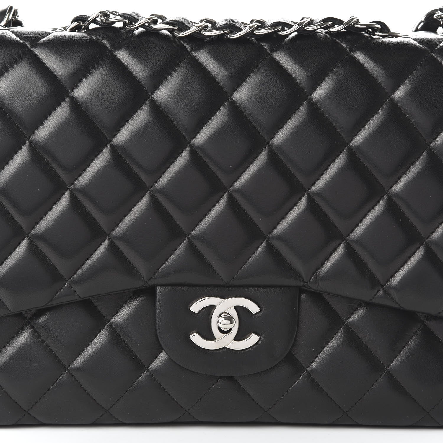 Chanel Lambskin Quilted Jumbo Single Flap Black 10 of 10