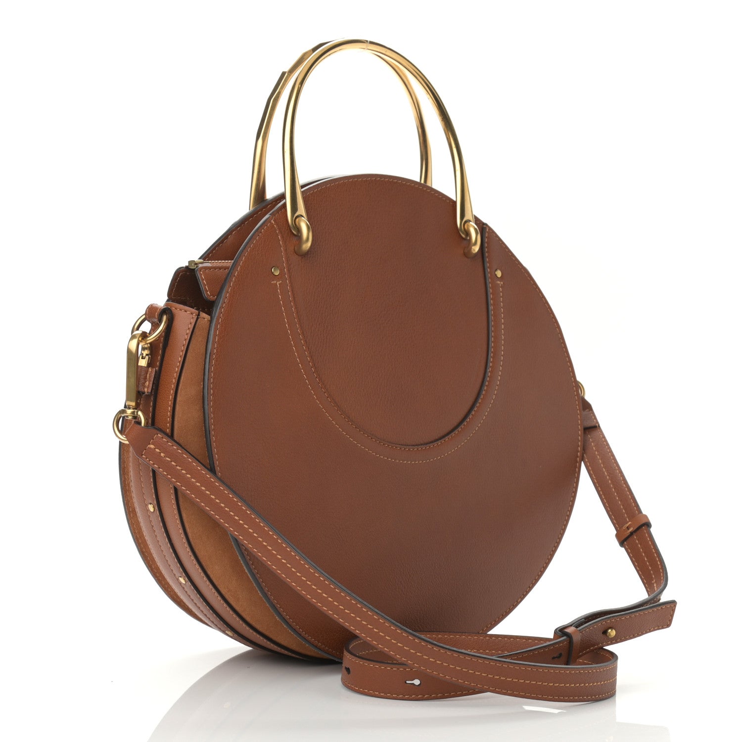 Chloe Calfskin Suede Raffia Medium Pixie Bag Caramel 3 of 10