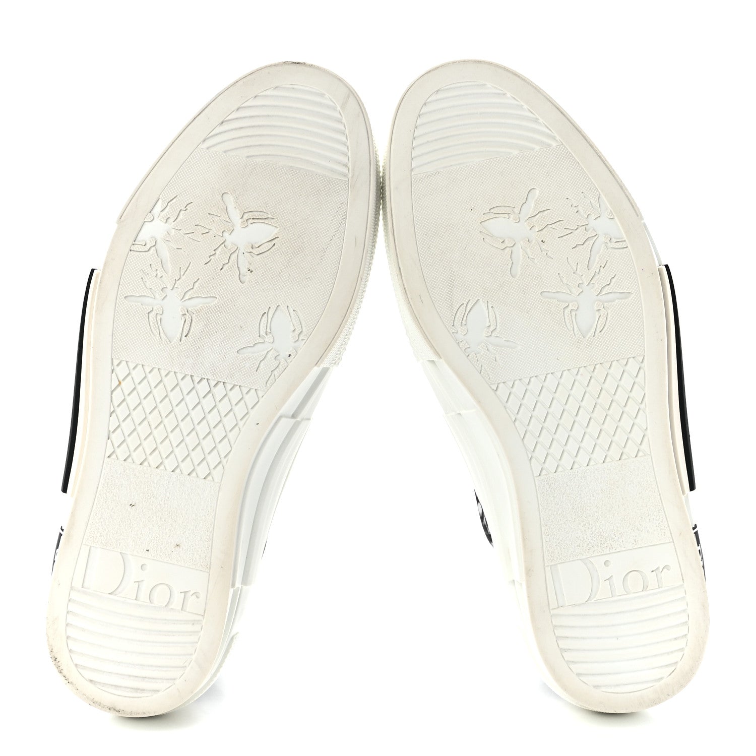 Christian Dior Technical Canvas Oblique Mens B23 High Top Sneakers 38 White Black 5 of 9