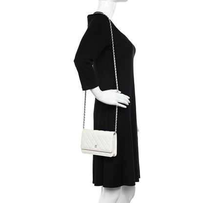 Chanel Caviar Quilted Wallet On Chain WOC White 2 of 12