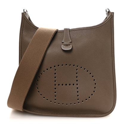 Hermes Taurillon Clemence Evelyne III PM Etoupe 1 of 11