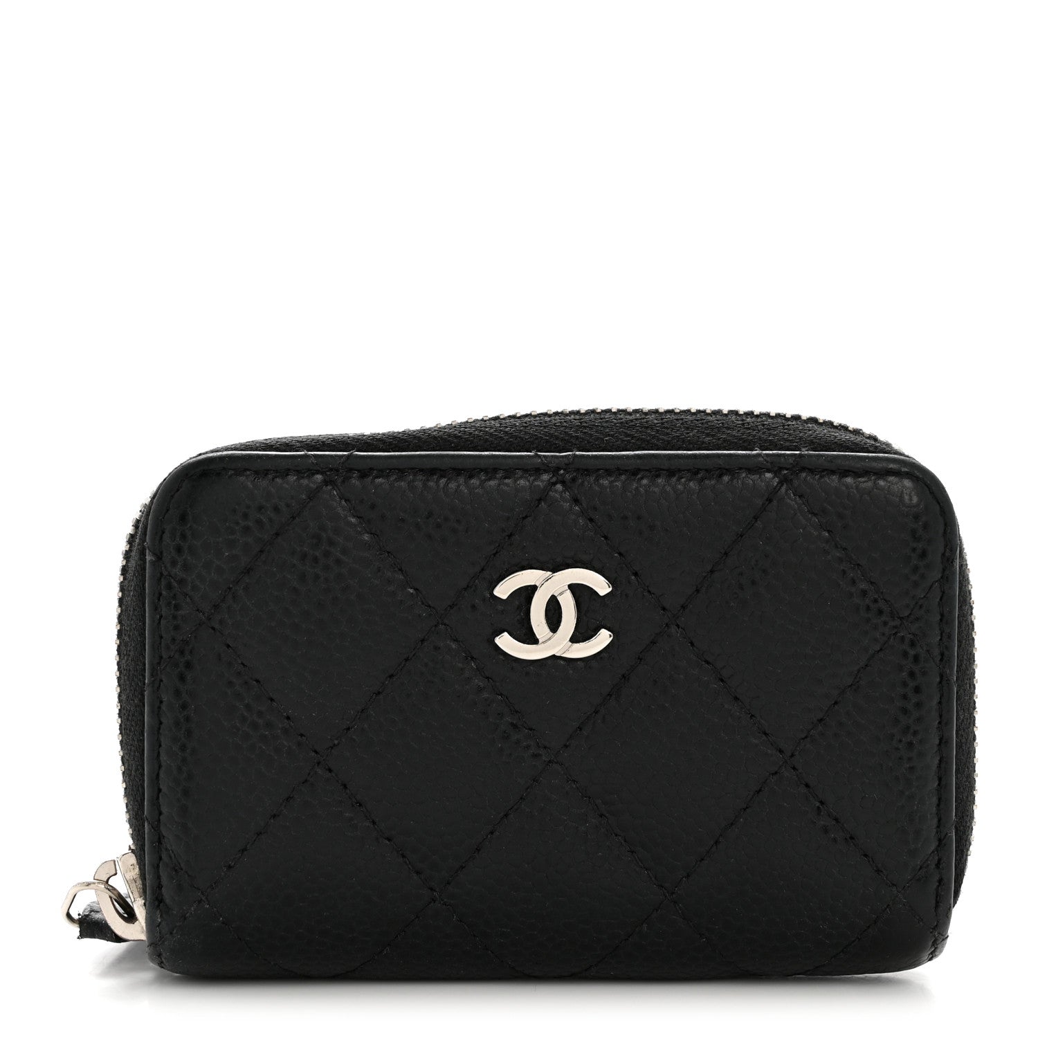 Chanel Caviar Quilted Zip Coin Purse Black 1 of 10