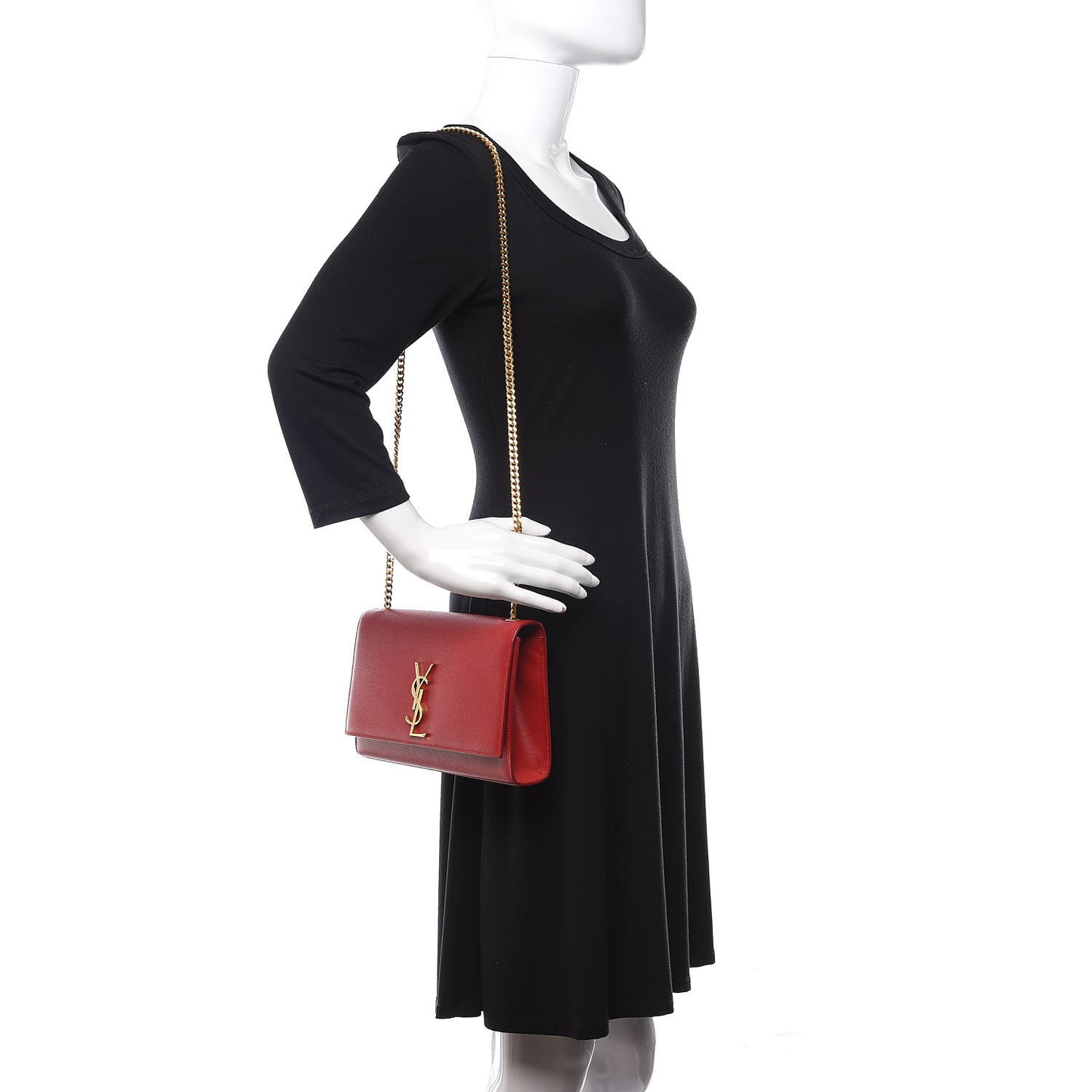 Grain De Poudre Medium Monogram Kate Satchel Red