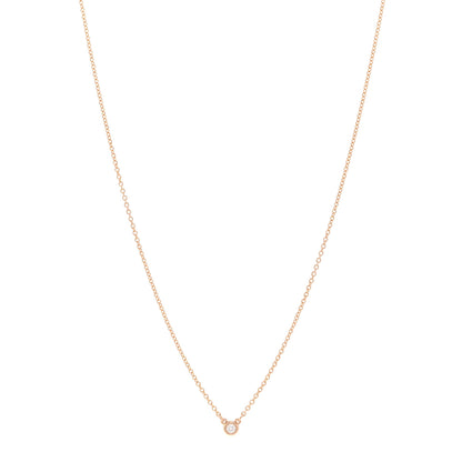 Tiffany 18K Rose Gold Diamond .03ct Elsa Peretti Diamonds by the Yard Pendant Necklace 1 of 4