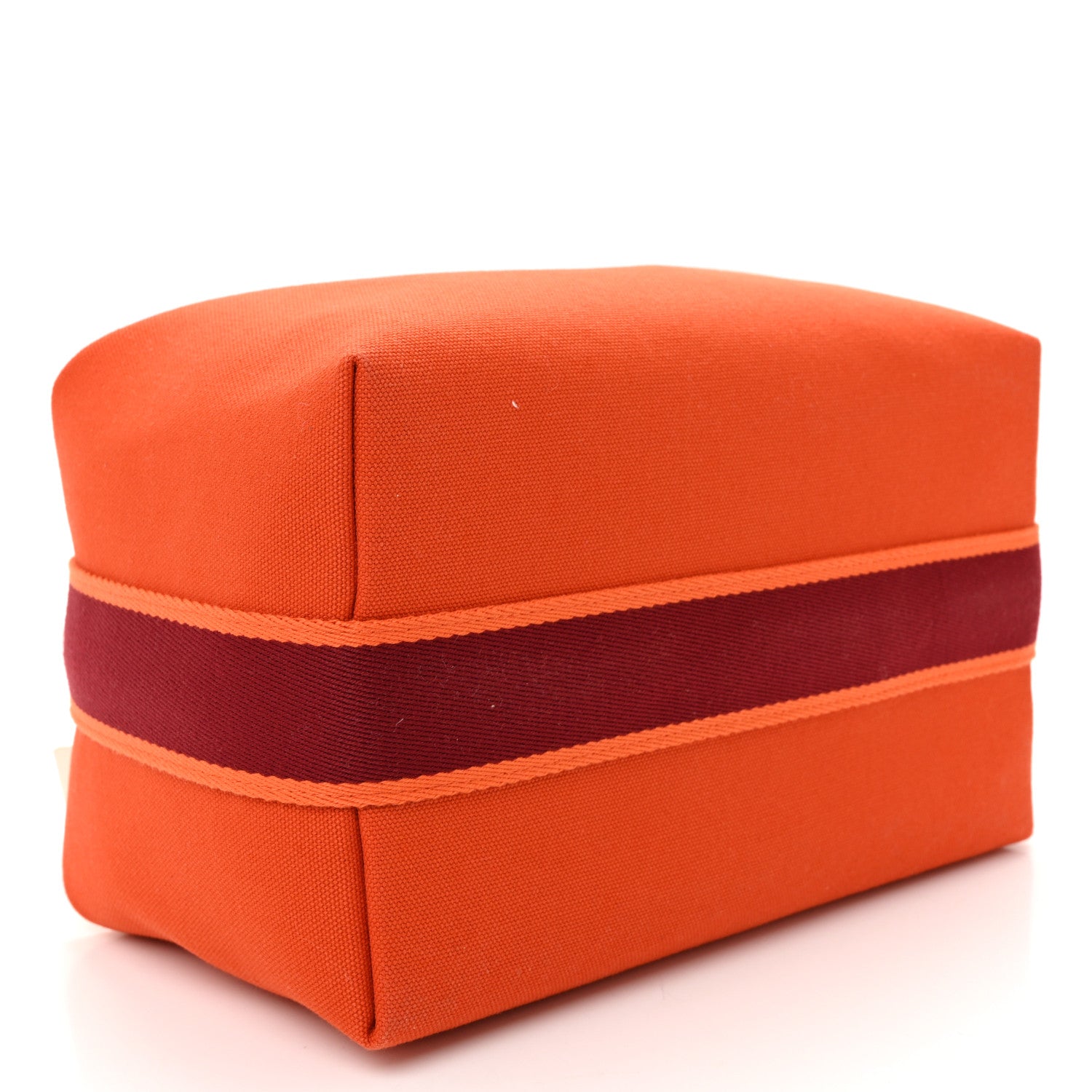 Hermes Canvas Large Bride-A-Brac Pouch Orange Feu Burgundy 4 of 9