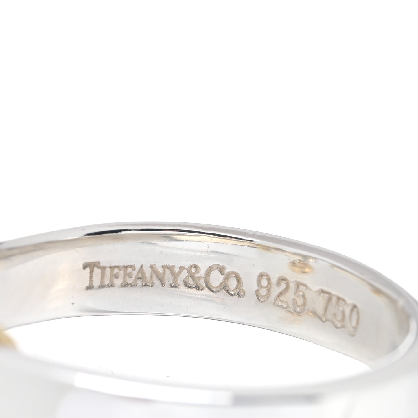 Sterling Silver 18K Yellow Gold Hook Ring 57 8