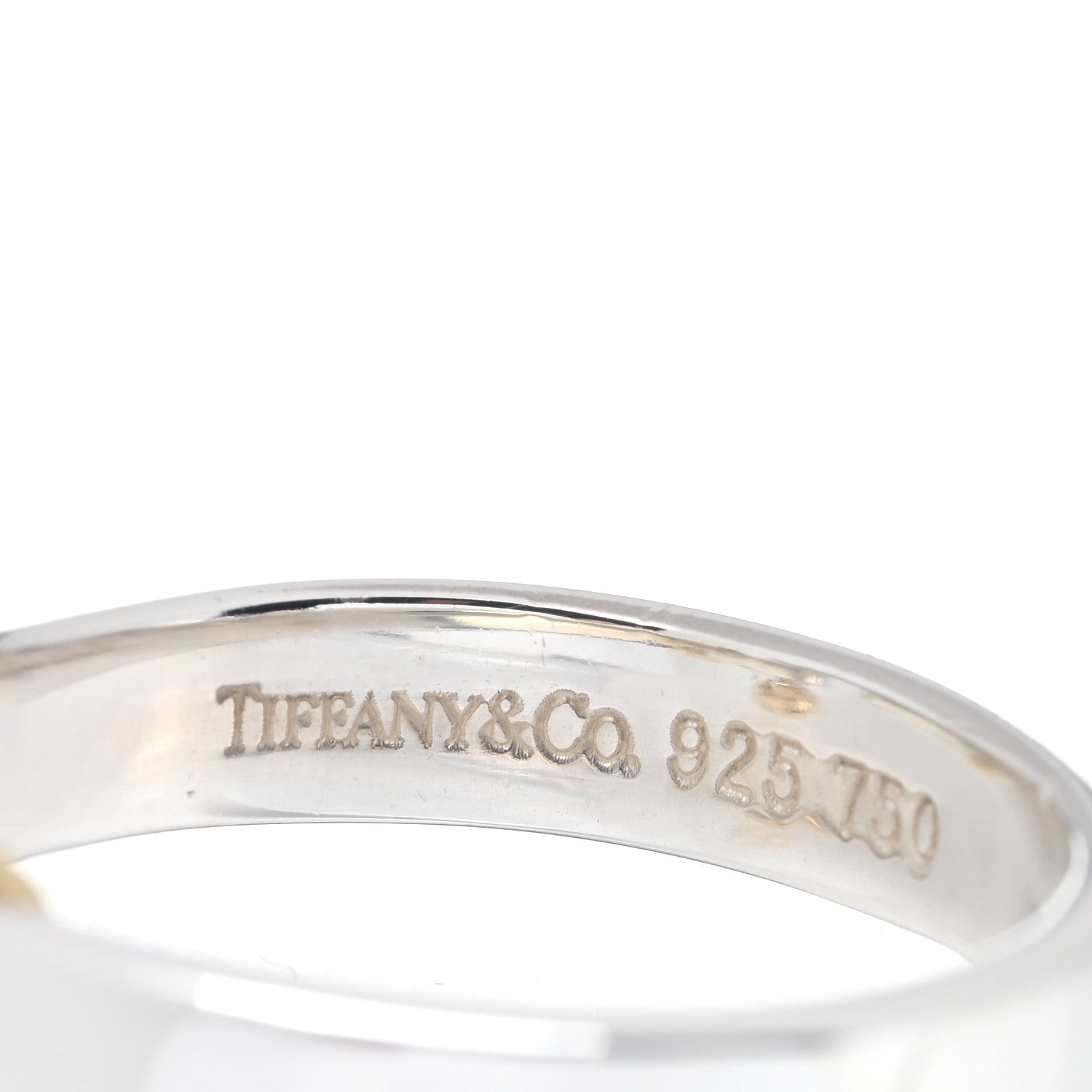 Tiffany Sterling Silver 18K Yellow Gold Hook Ring 57 8 4 of 4