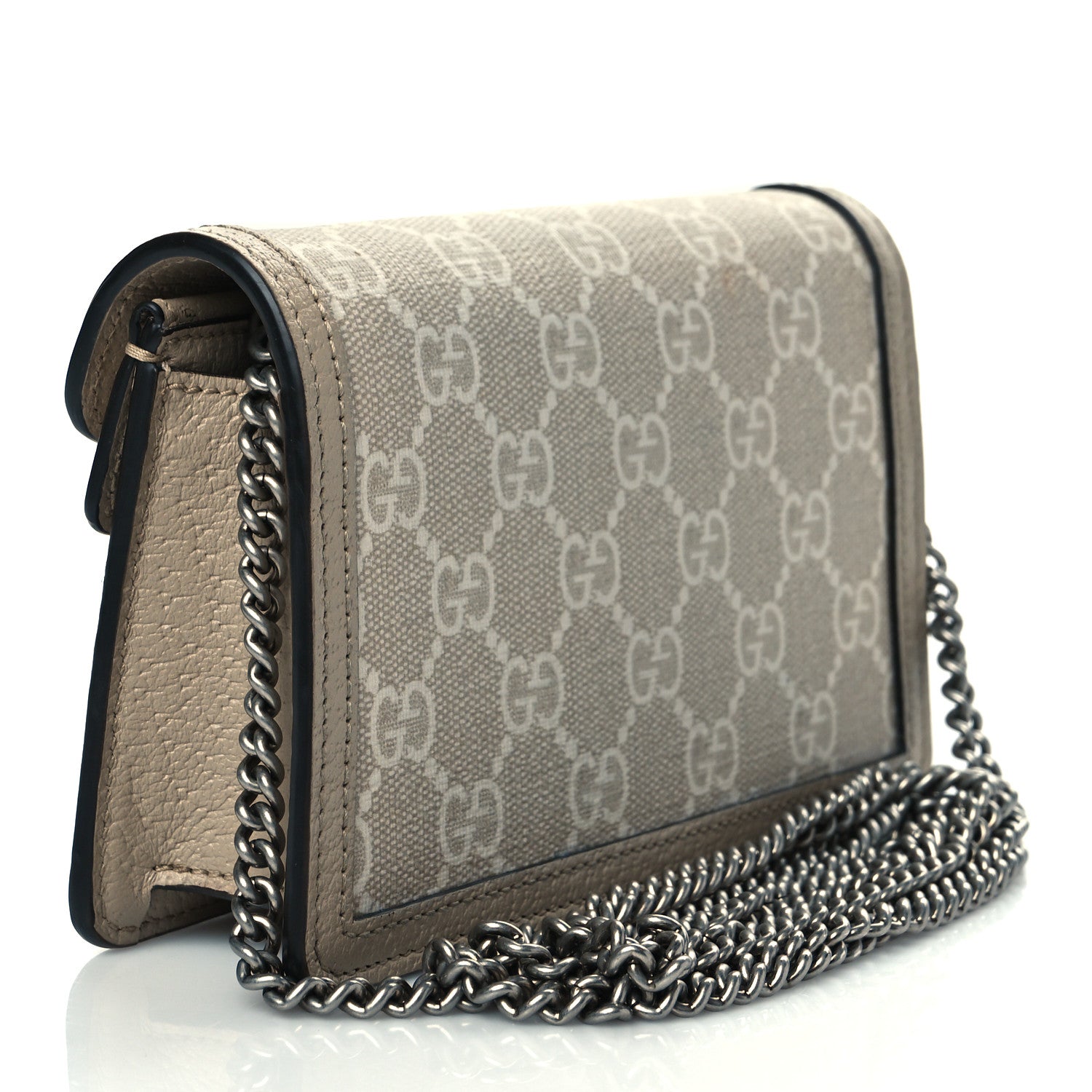 Gucci GG Supreme Monogram Textured Dollar Calfskin Super Mini Dionysus Shoulder Bag Beige Mystic White Oatmeal 2 of 9