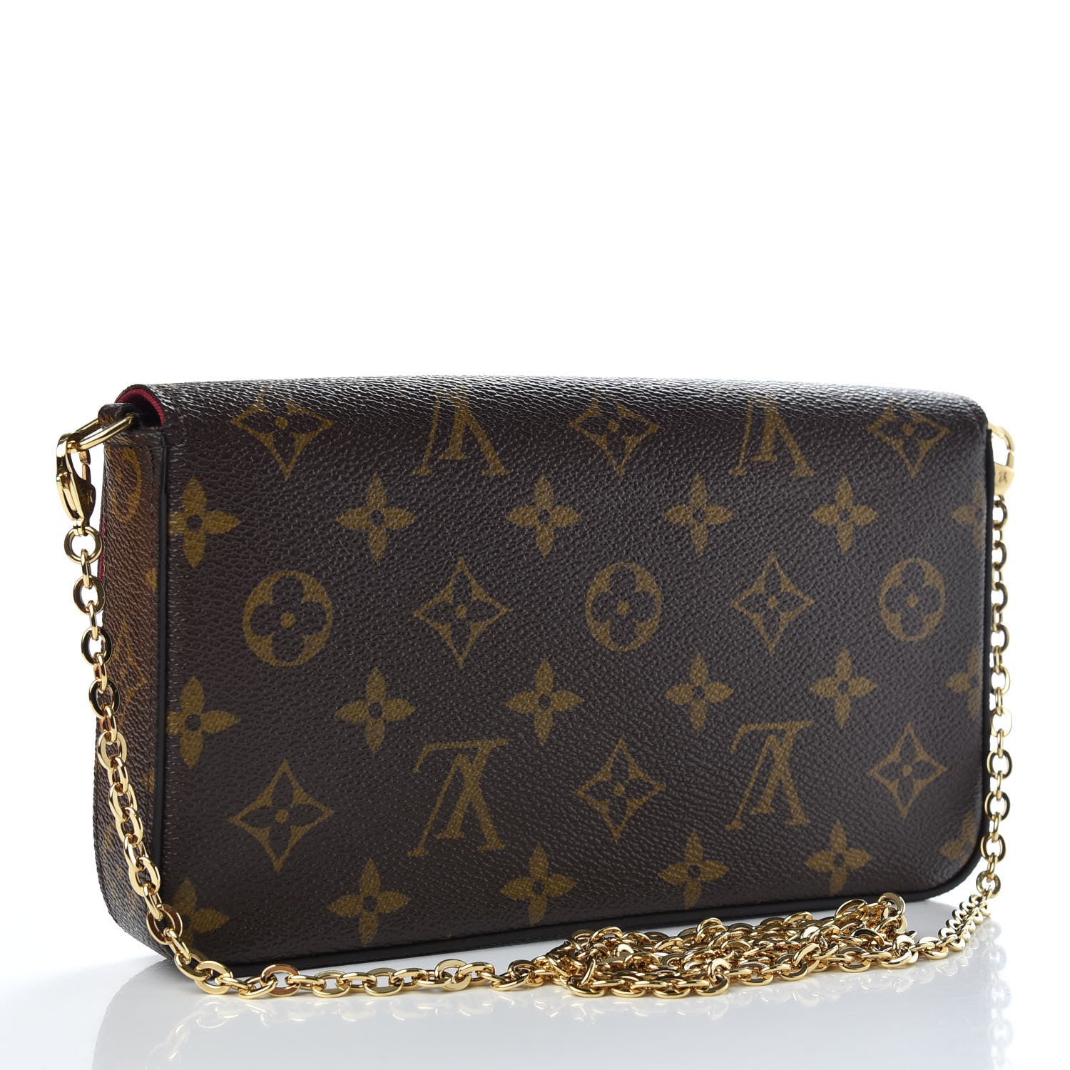 Louis Vuitton Monogram Pochette Felicie Chain Wallet Fuchsia 4 of 9