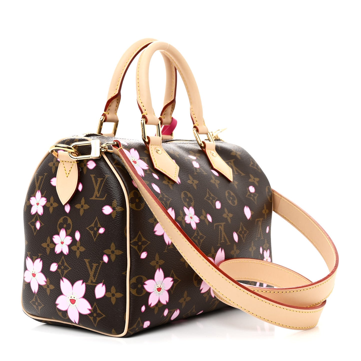 LV X TM Monogram Cherry Blossom Speedy Bandouliere 25 Sakura Brown